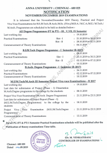 Anna University Time Table